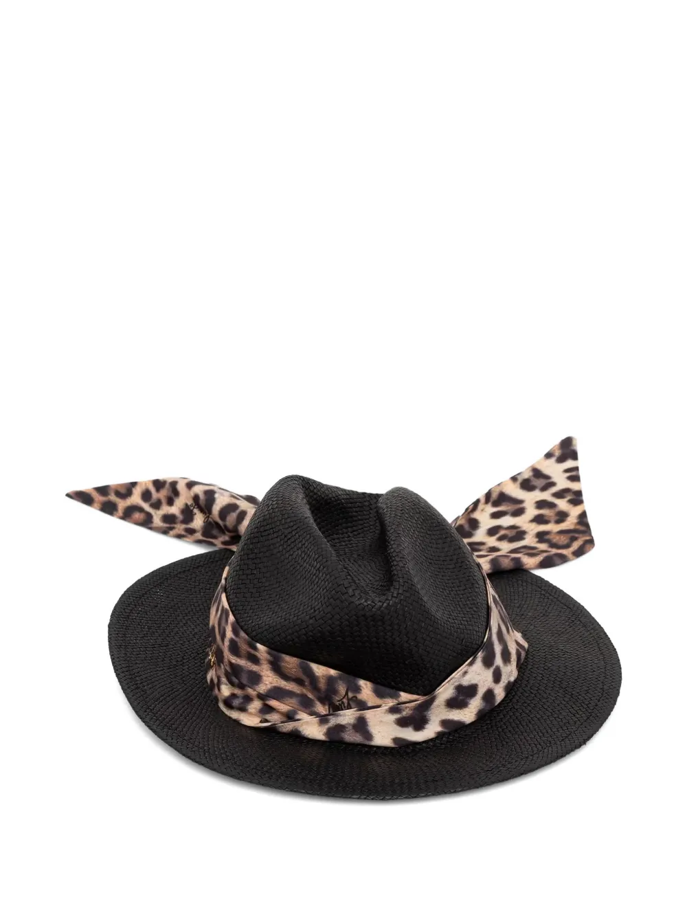 LIU JO leopard-print-foulard fedora hat - Nero