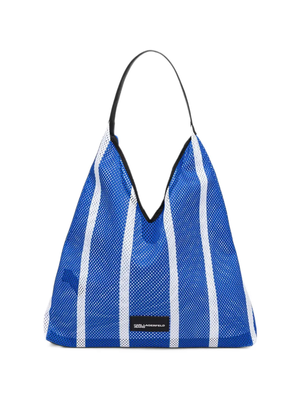 Karl Lagerfeld Jeans striped mesh tote bag - Blu