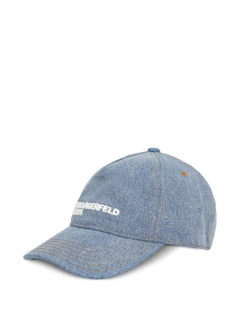 Karl Lagerfeld Jeans logo-embroidered denim cap - Blau