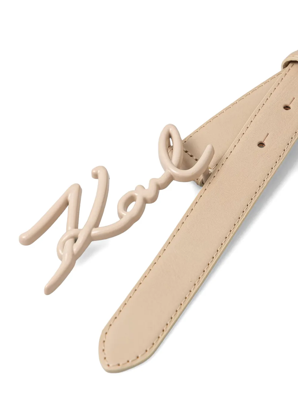 Karl Lagerfeld K Signature leren riem met logoplakkaat Beige