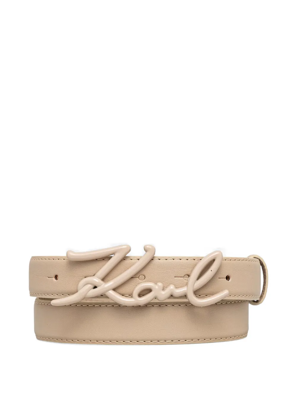 Karl Lagerfeld K/Signature logo-plaque leather belt - Toni neutri