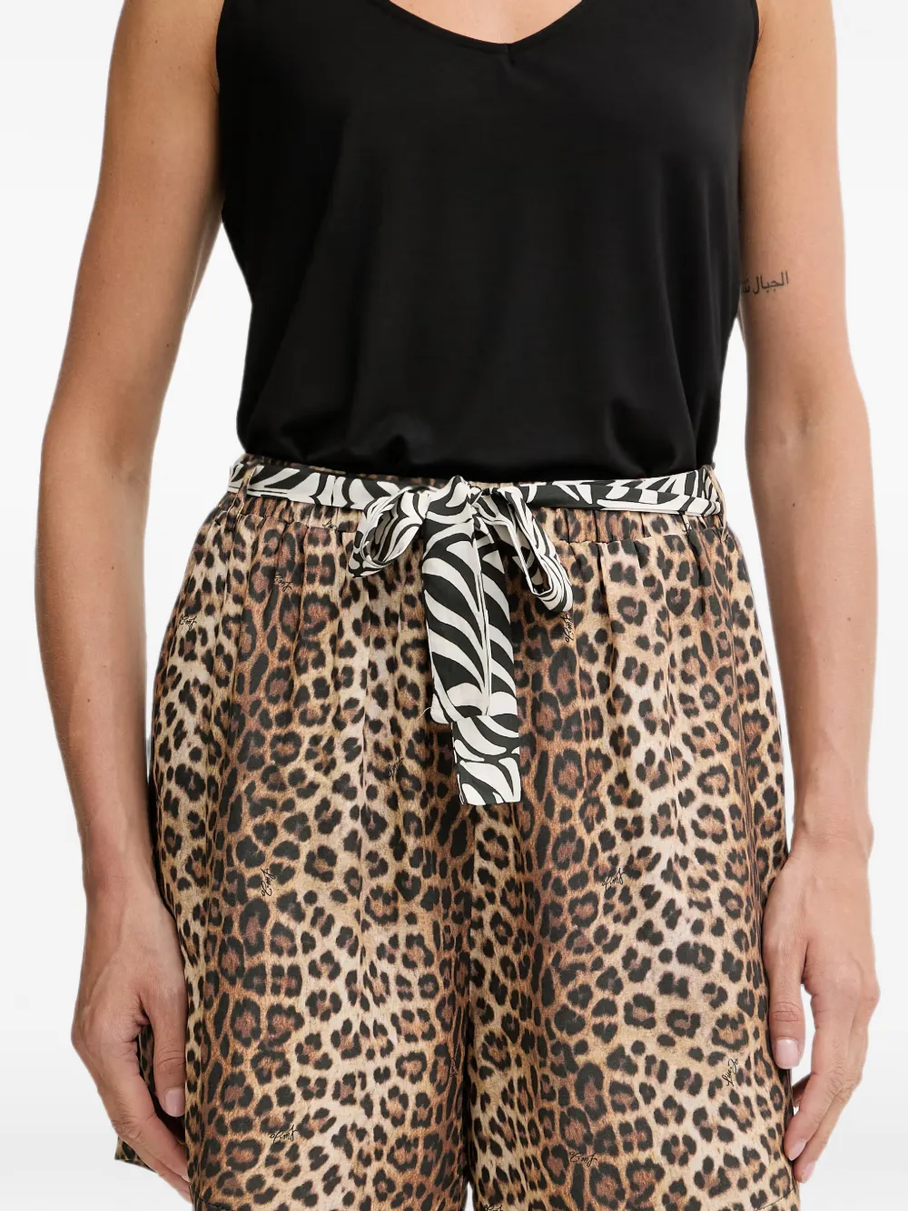 LIU JO leopard-print zebra-pattern shorts - Braun