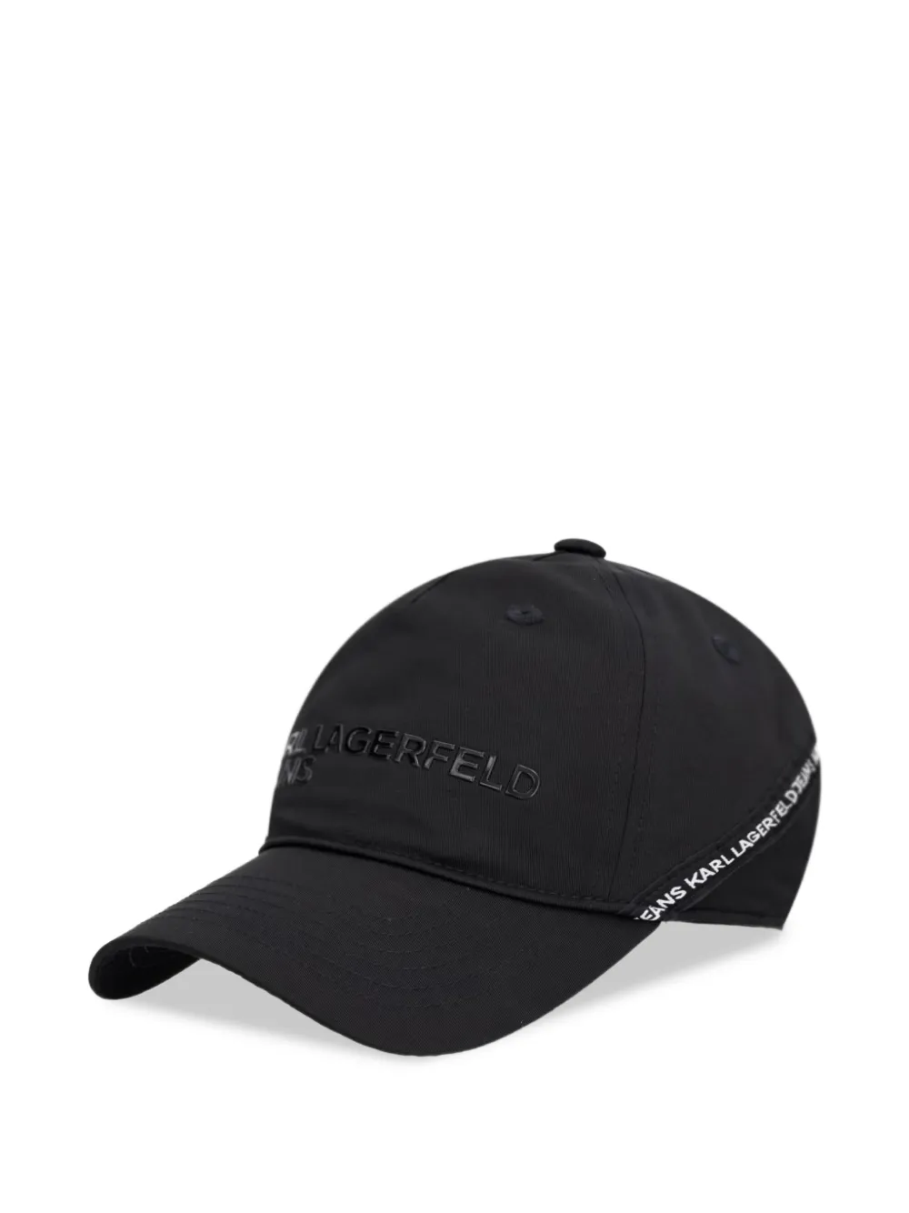 Karl Lagerfeld Jeans Cappello da baseball goffrato - Nero