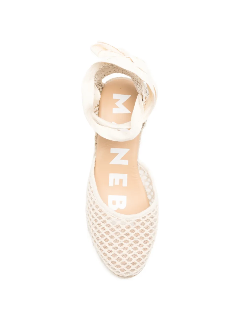 Manebi crochet-knit wedge espadrilles Beige