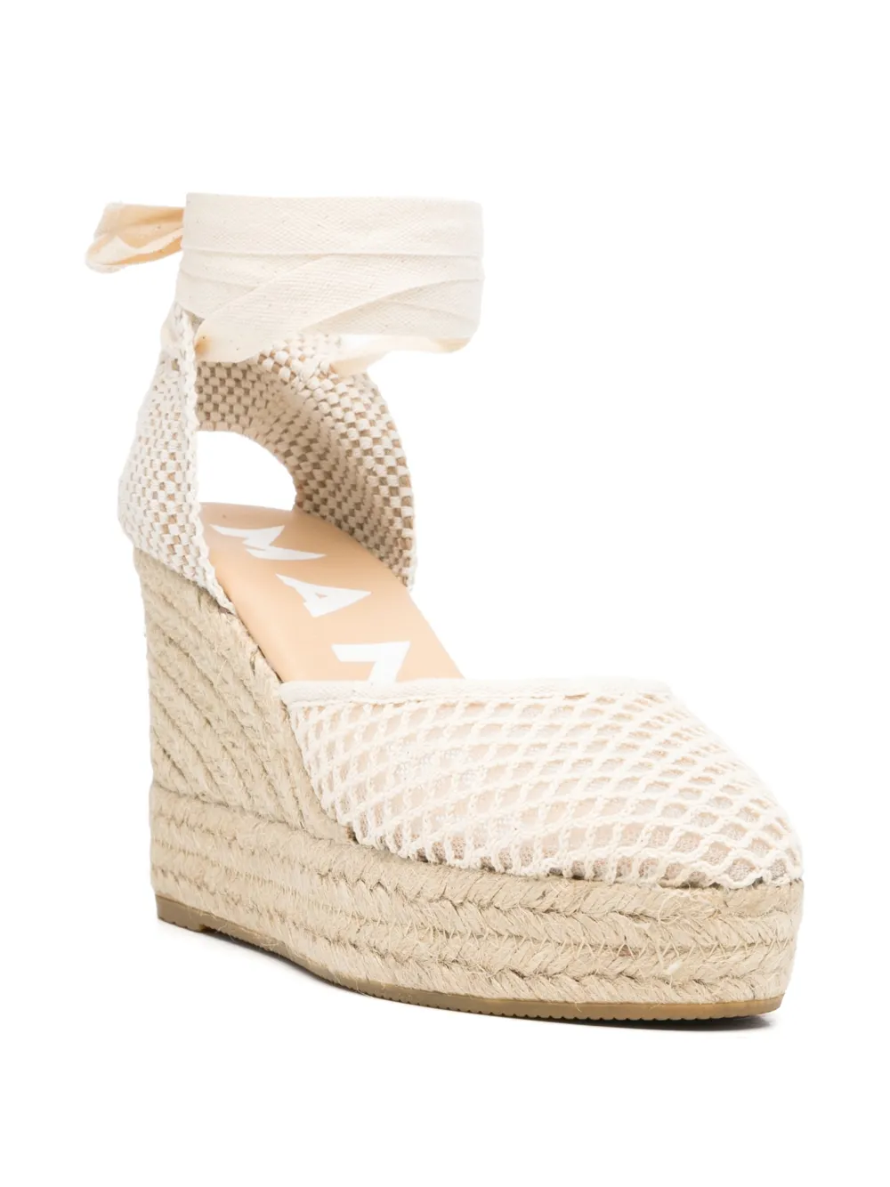 Manebi crochet-knit wedge espadrilles Beige