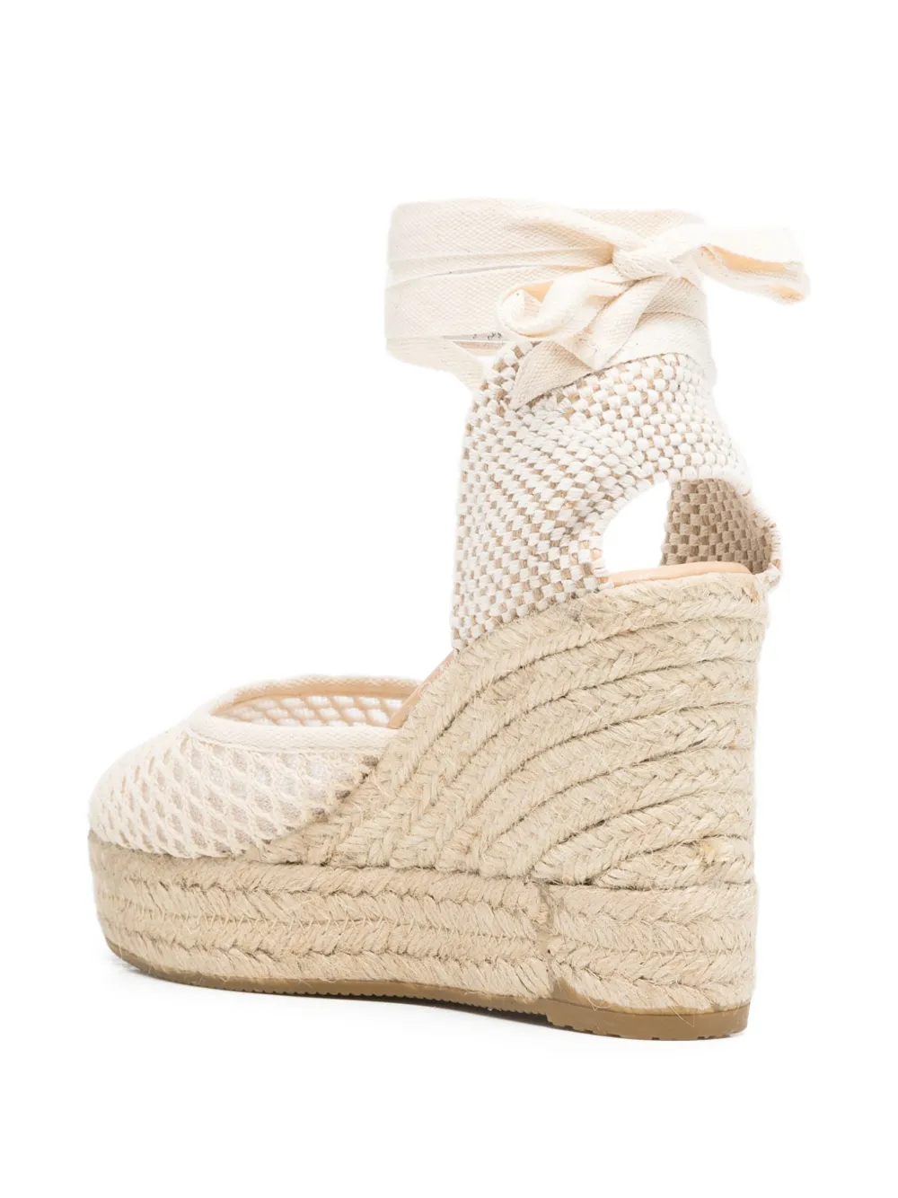 Manebi crochet-knit wedge espadrilles Beige