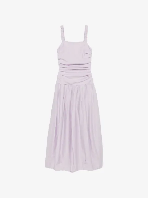 Tela vestido fruncido con lazo