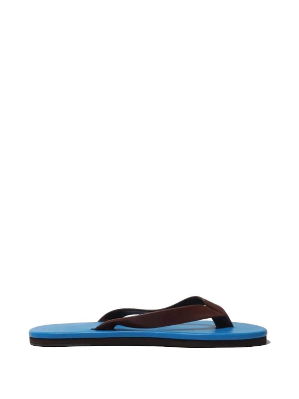 Auralee two-tone leather flip-flops - Braun