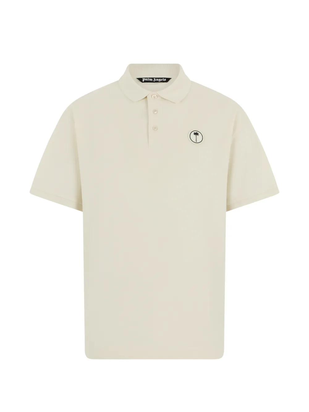 Palm Angels logo-patch polo shirt - Weiß