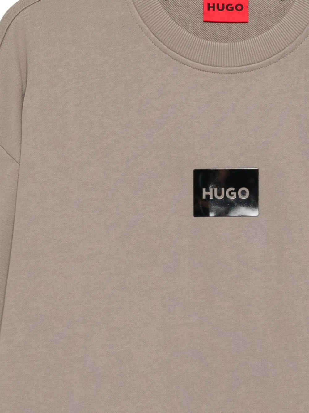 HUGO Sweater met logopatch Bruin
