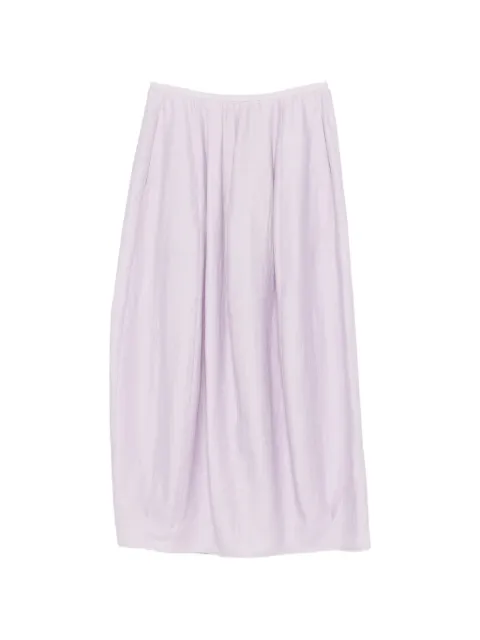 Tela pleated rear-slit skirt