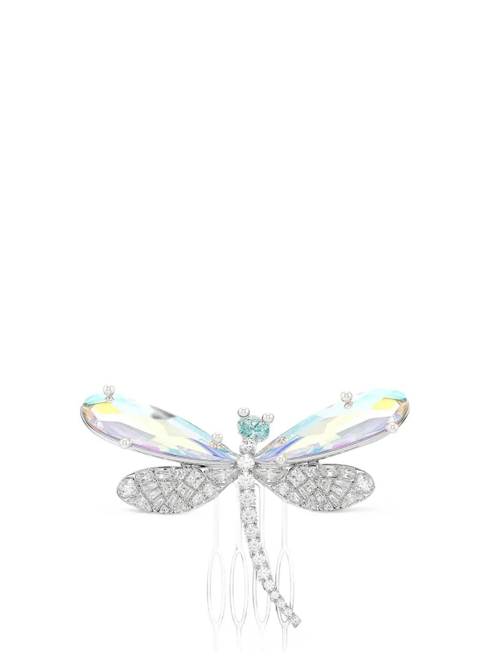 Swarovski x Ariana Grande dragonfly crystal-embellished hair comb - Argento