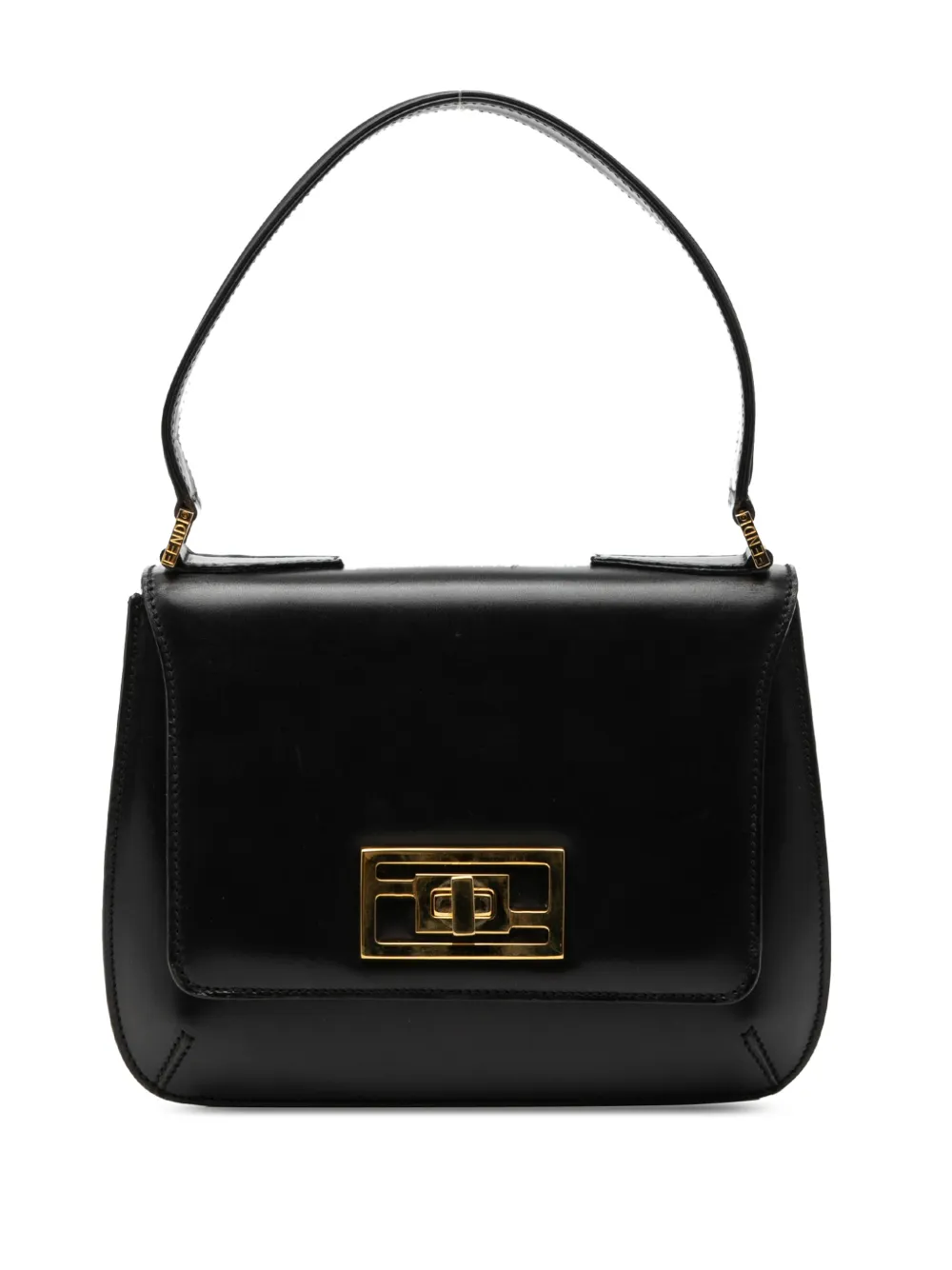 Fendi Pre-Owned Borsa a mano FF Turn Lock in pelle XX secolo - Nero