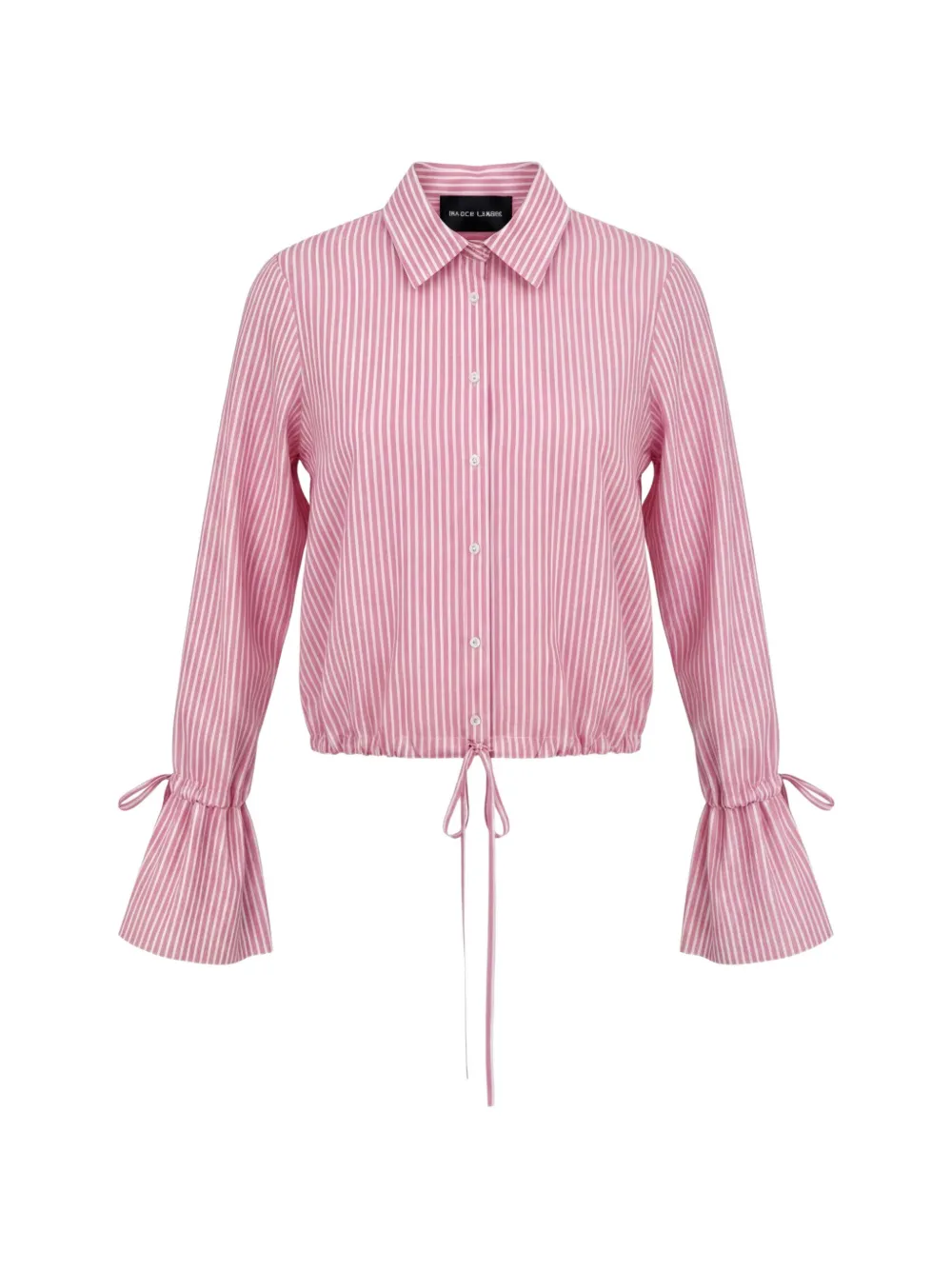 Black Label striped drawstring-hem shirt - Rosa