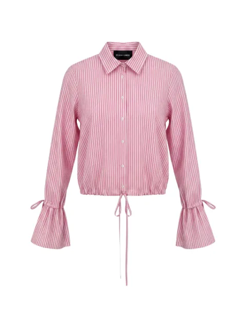 Black Label striped drawstring-hem shirt