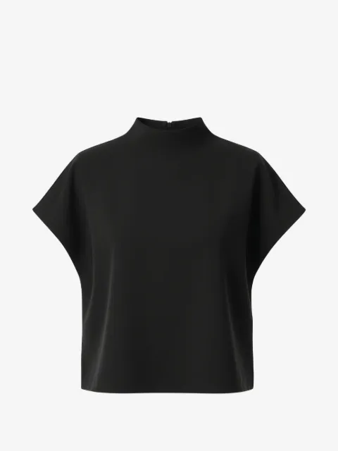 Black Label high-neck short-sleeve blouse