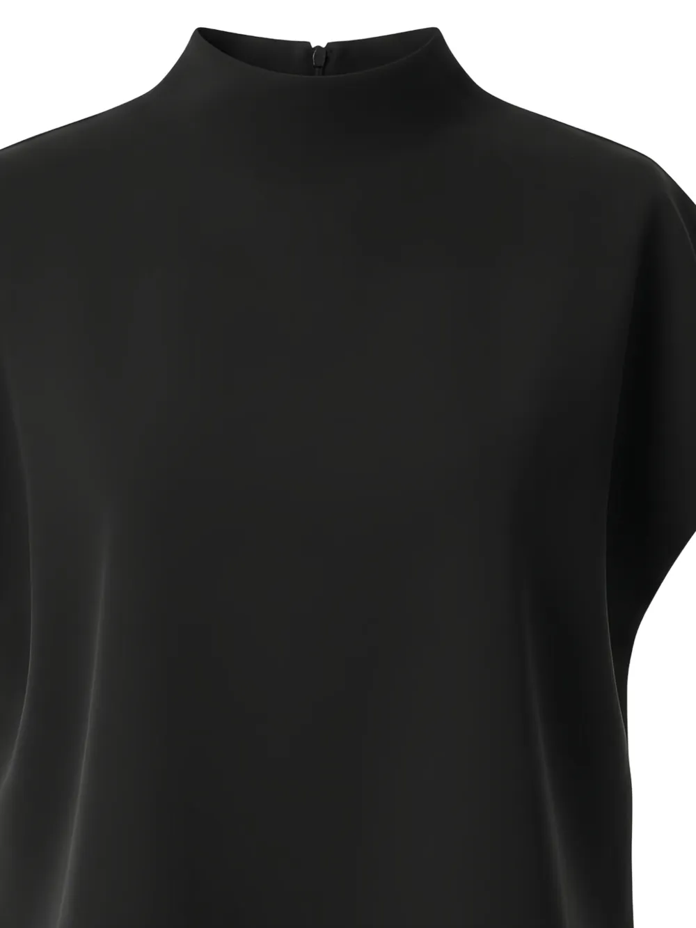 Black Label Blouse met korte mouwen en hoge hals Zwart