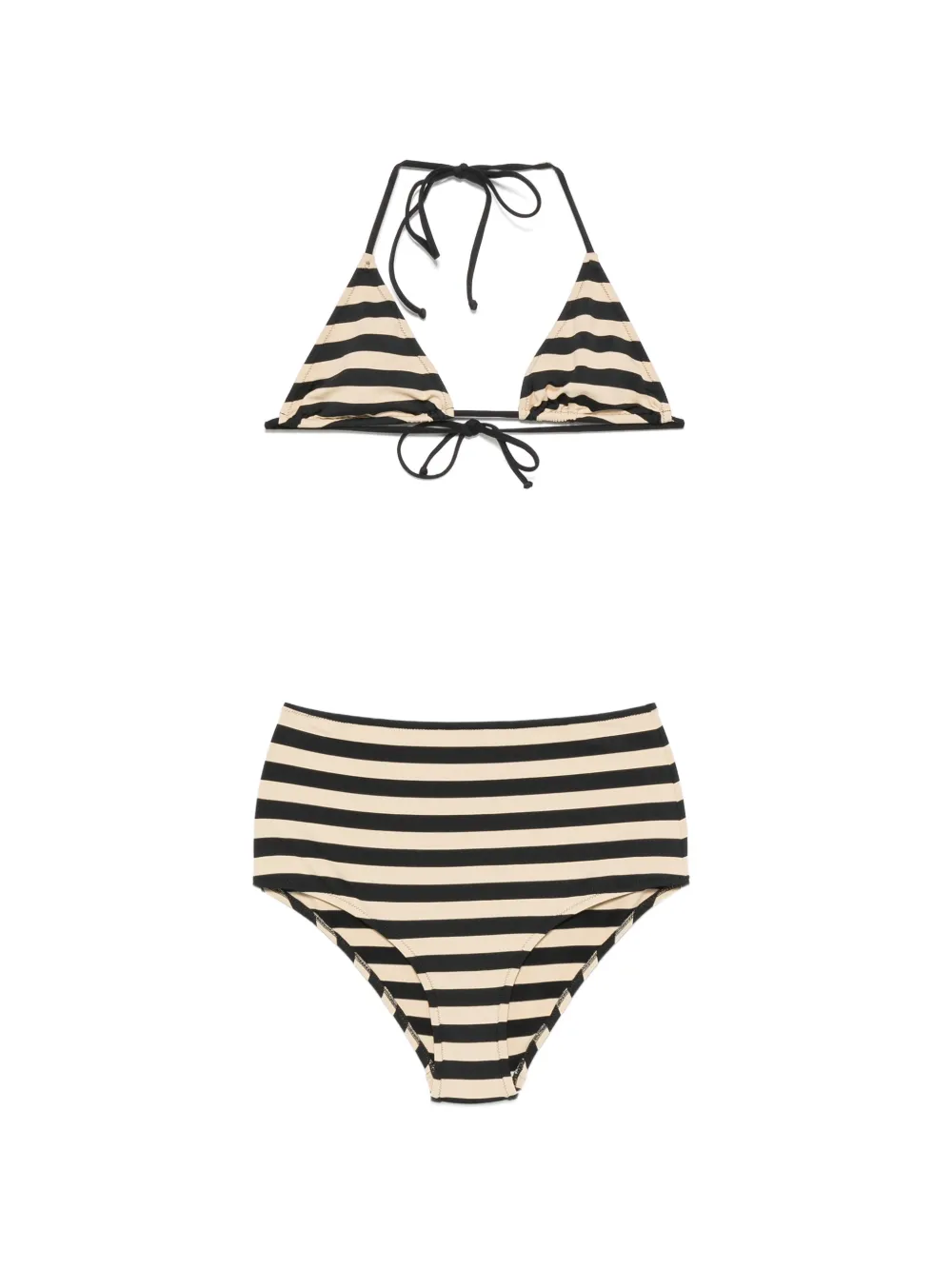 Laura Urbinati striped high-waisted bikini - Toni neutri
