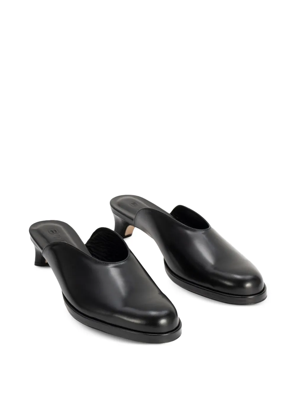 BY FAR Babylady patent-leather mules Zwart