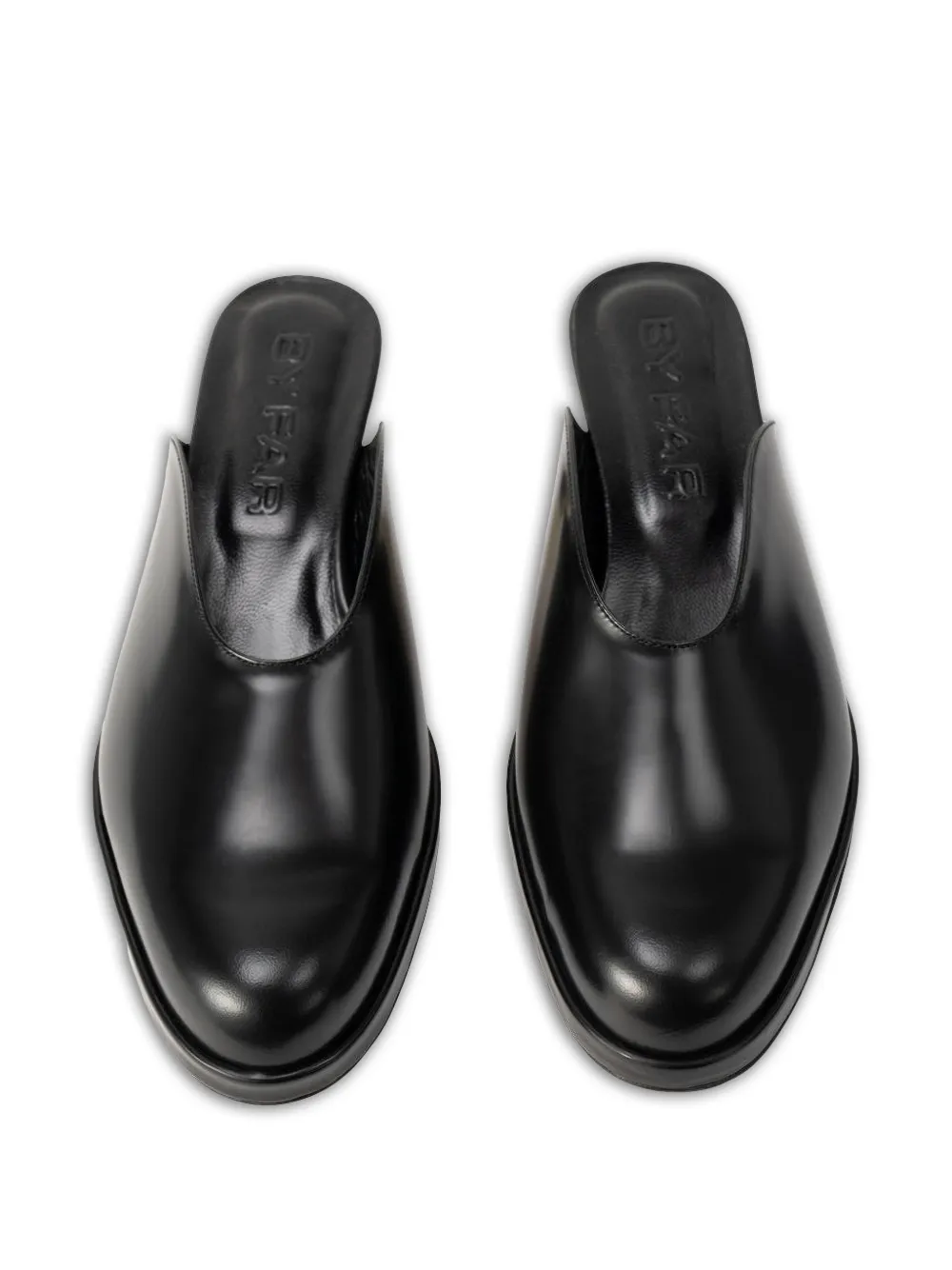 BY FAR Babylady patent-leather mules Zwart