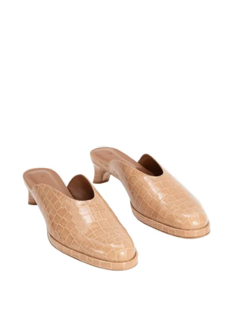 BY FAR Babylady crocodile-effect mules