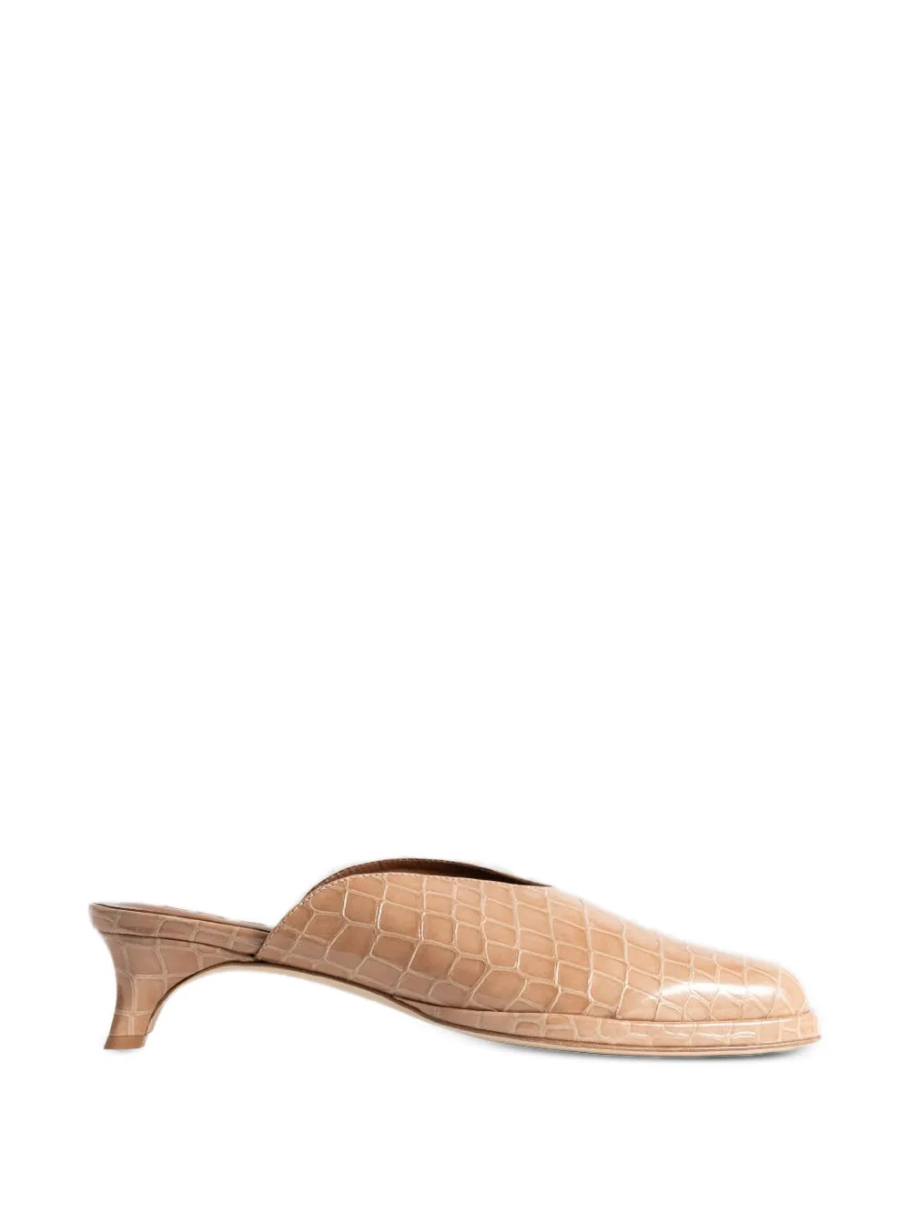 BY FAR Babylady crocodile-effect mules - Neutrals