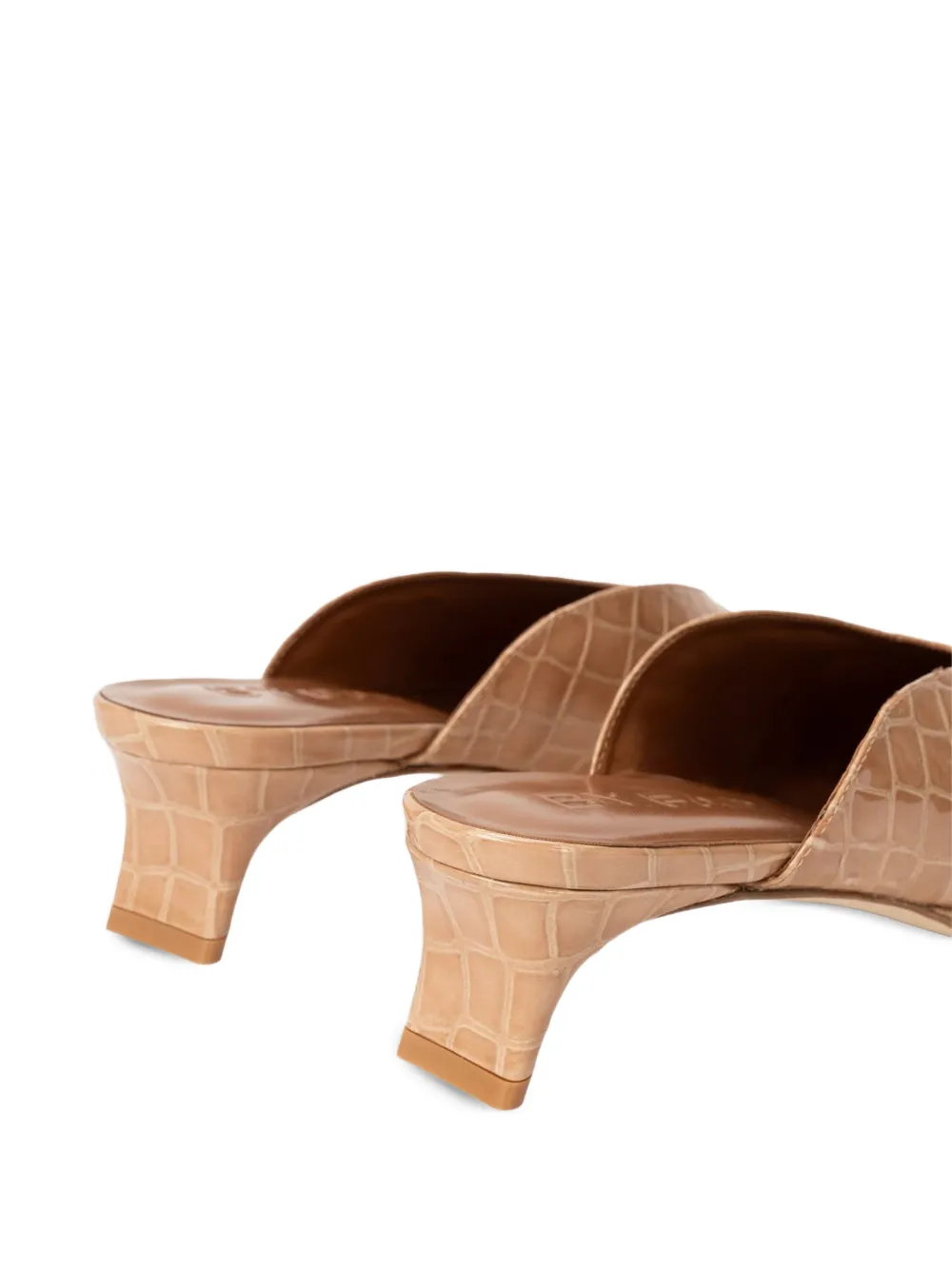 BY FAR Babylady crocodile-effect mules Beige