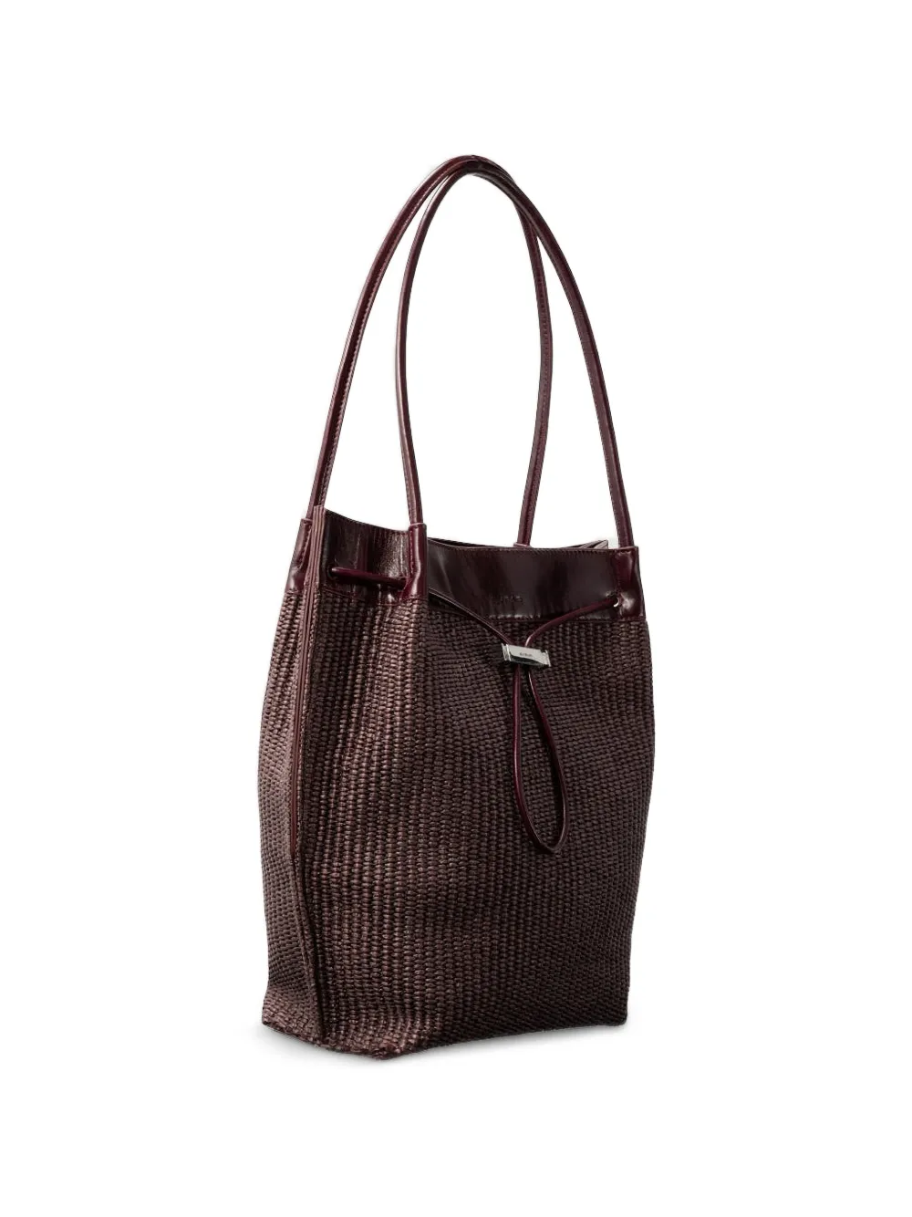 BY FAR Kayla raffia shopper Paars