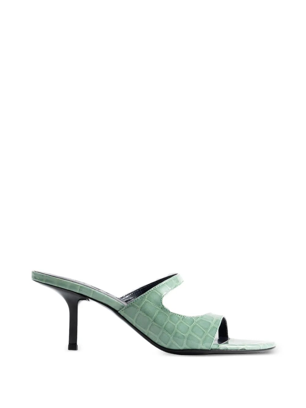 BY FAR Serena crocodile-effect sandals - Verde