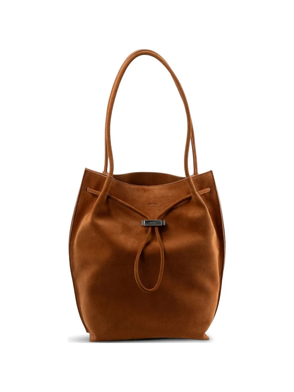 BY FAR Kayla suede tote bag - Brown