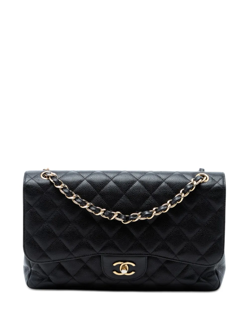 CHANEL Pre-Owned 2010-2011 Jumbo Classic Caviar Double Flap shoulder bag - Nero