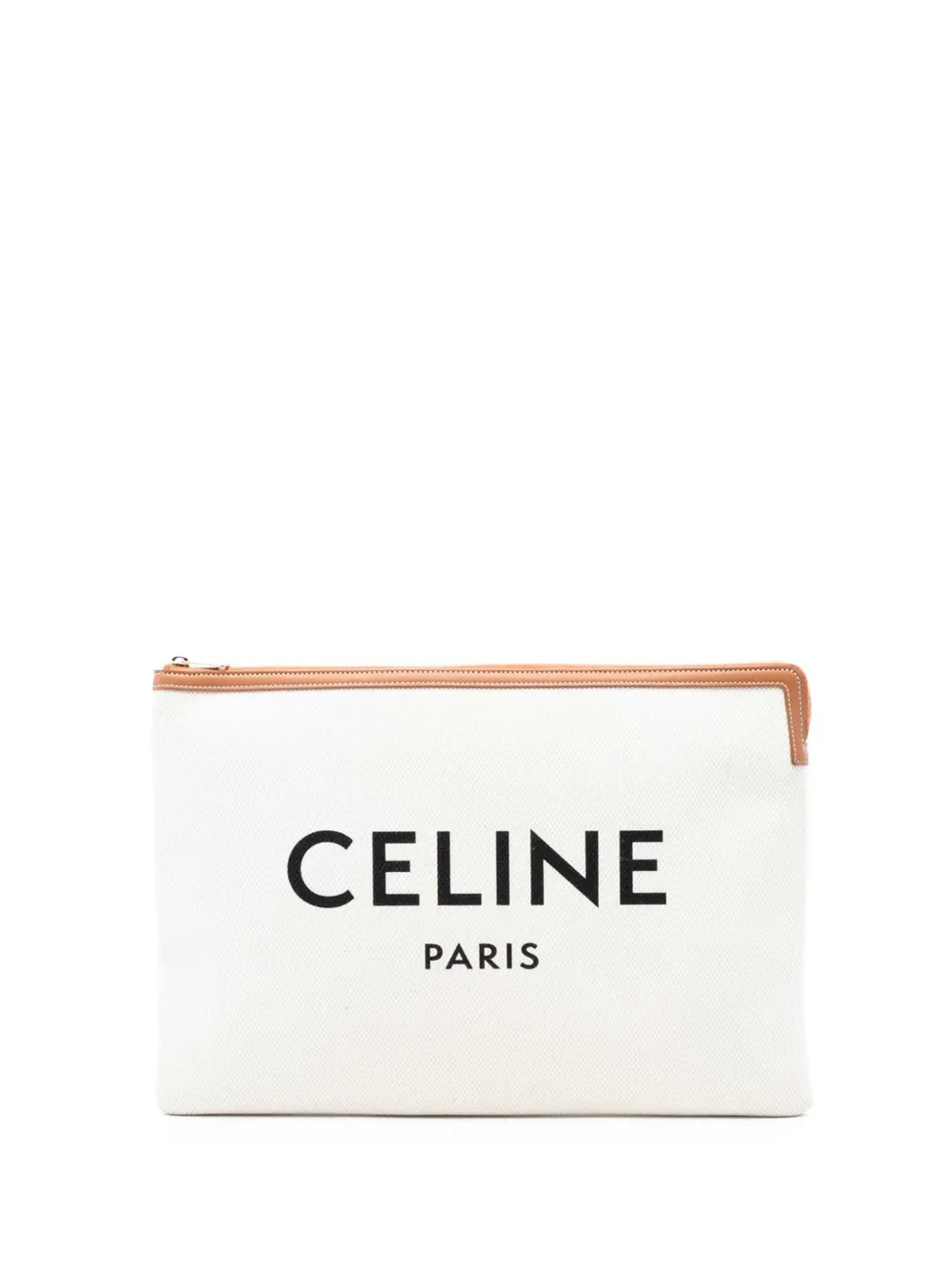 Celine Pre-Owned 2020 Large Canvas Logo clutch bag - Bianco