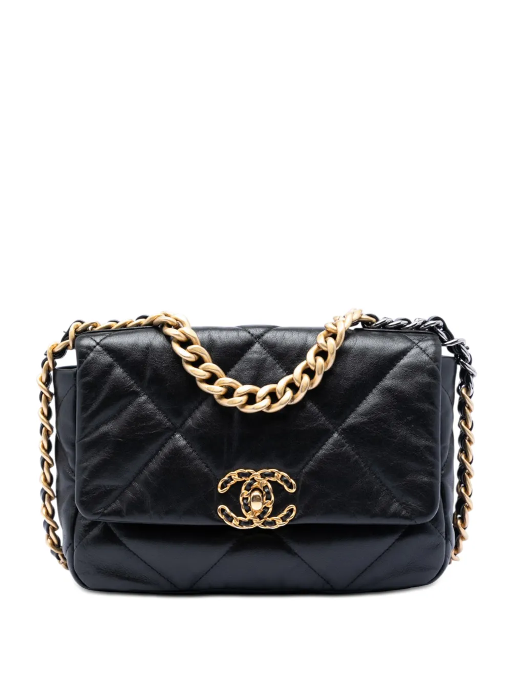 CHANEL Pre-Owned 2020 Medium Lambskin 19 Flap satchel - Nero