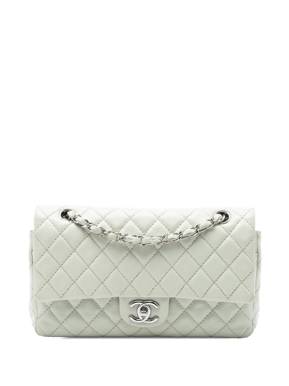 CHANEL Pre-Owned Borsa a spalla Double Flap media in pelle Caviar 2008-2009 - Bianco