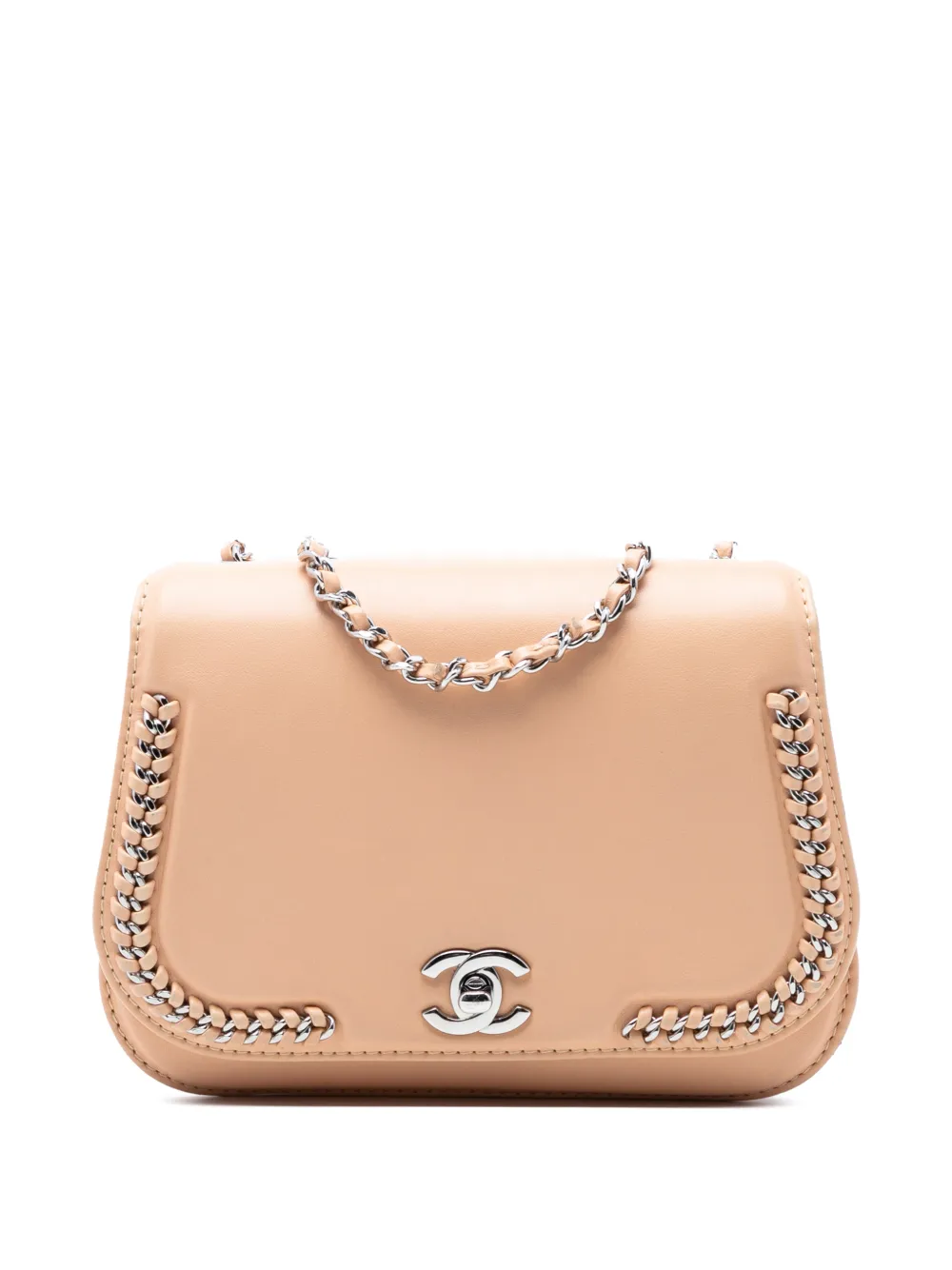 CHANEL Pre-Owned Borsa a spalla Chic Flap piccola in pelle di vitello con dettaglio intrecciato 20016-2017 - Marrone