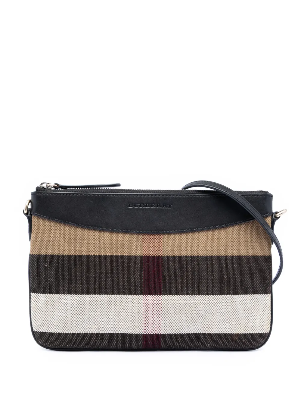 Burberry Pre-Owned 2000-2017 Mega Check Canvas Peyton crossbody bag - Nero