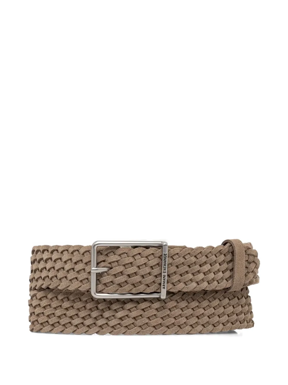 Armani Exchange Cintura intrecciata in pelle scamosciata - Toni neutri