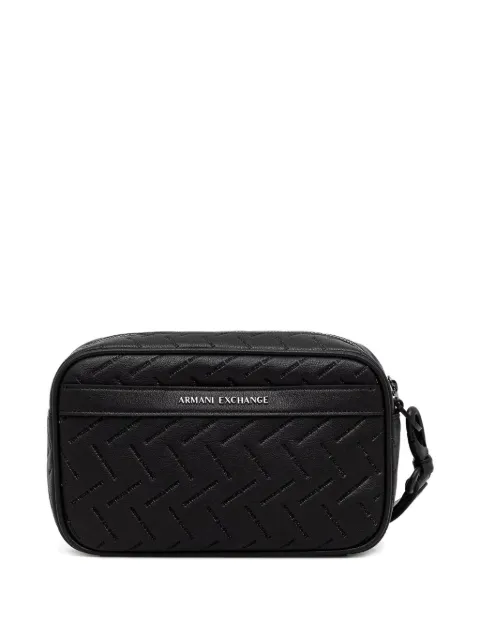 Armani Exchange logo-lettering wash bag