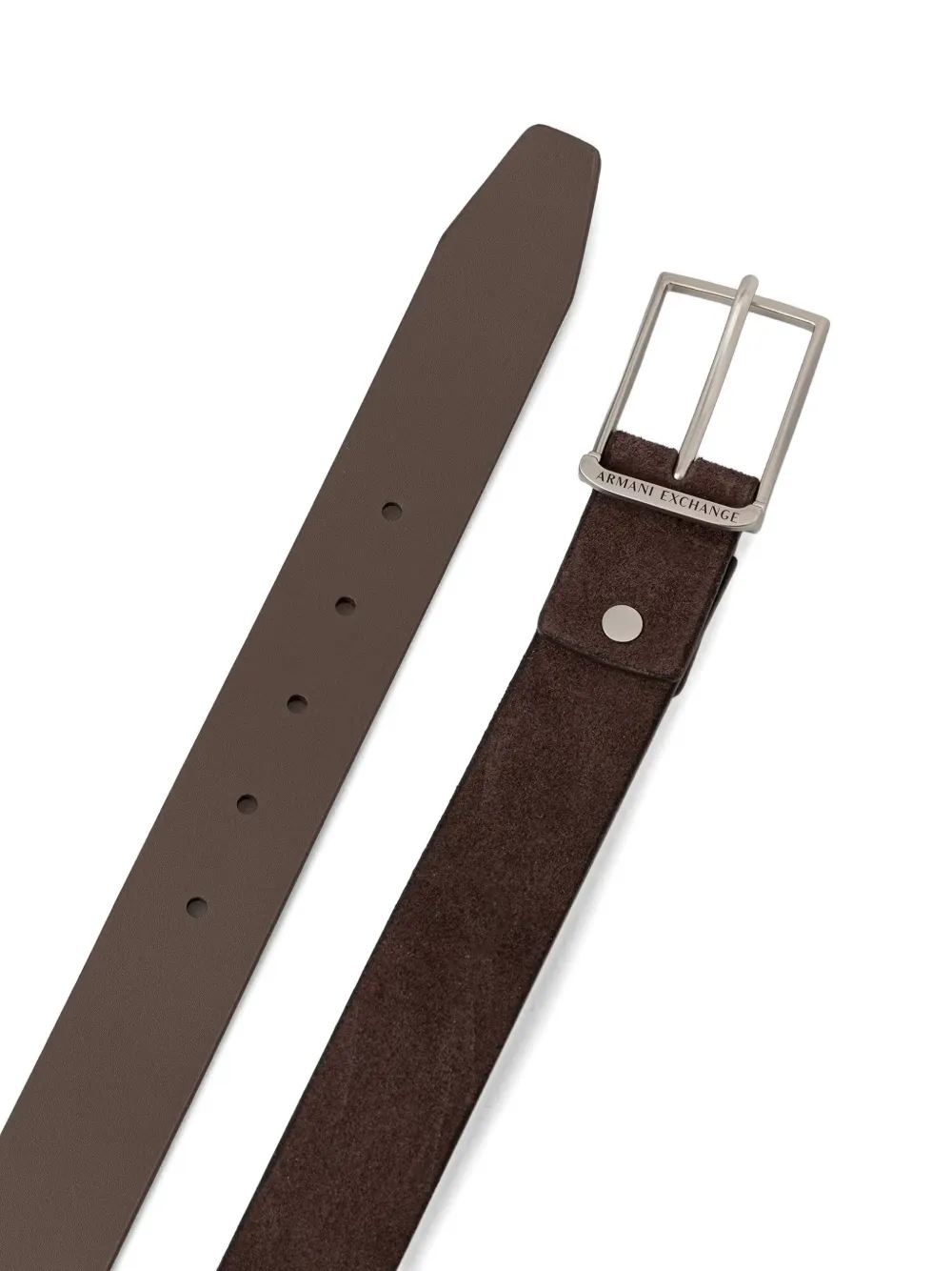 Armani Exchange Suède riem Bruin