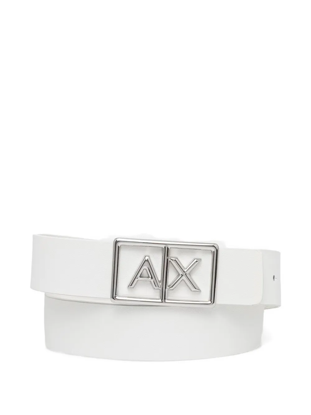 Armani Exchange logo-buckle belt - Bianco