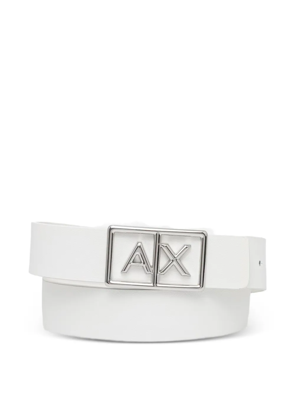 Armani Exchange logo-buckle belt - Bianco
