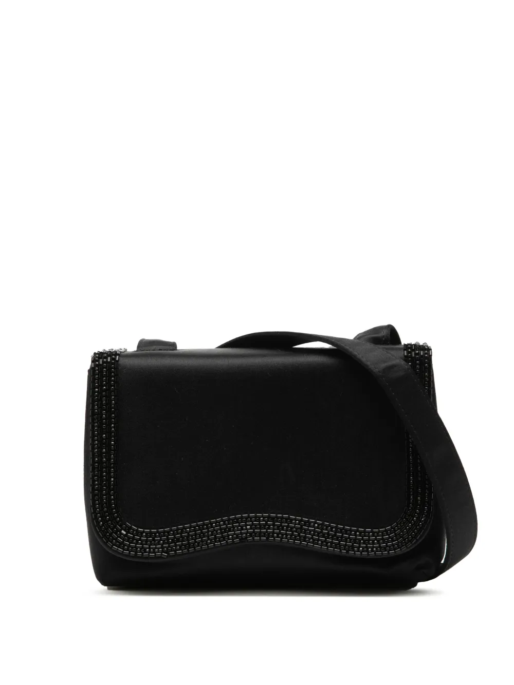 CHANEL Pre-Owned Borsa a tracolla Mini Satin Beaded Flap 1997-1999 - Nero