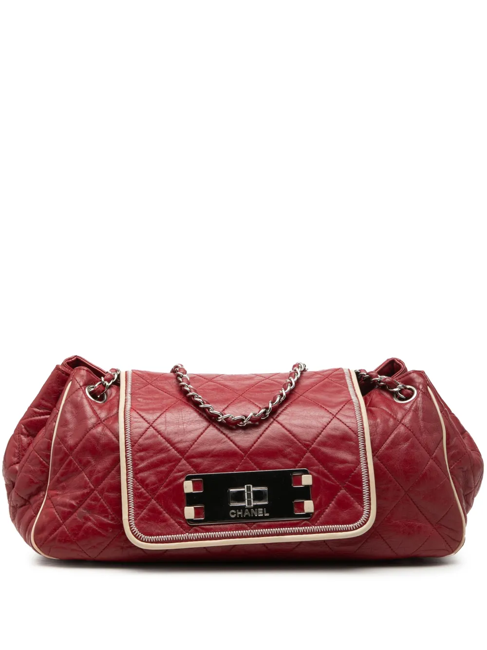 CHANEL Pre-Owned Borsa a spalla Reissue 2.55 East West Accordion Flap trapuntata 2008-2009 - Rosso