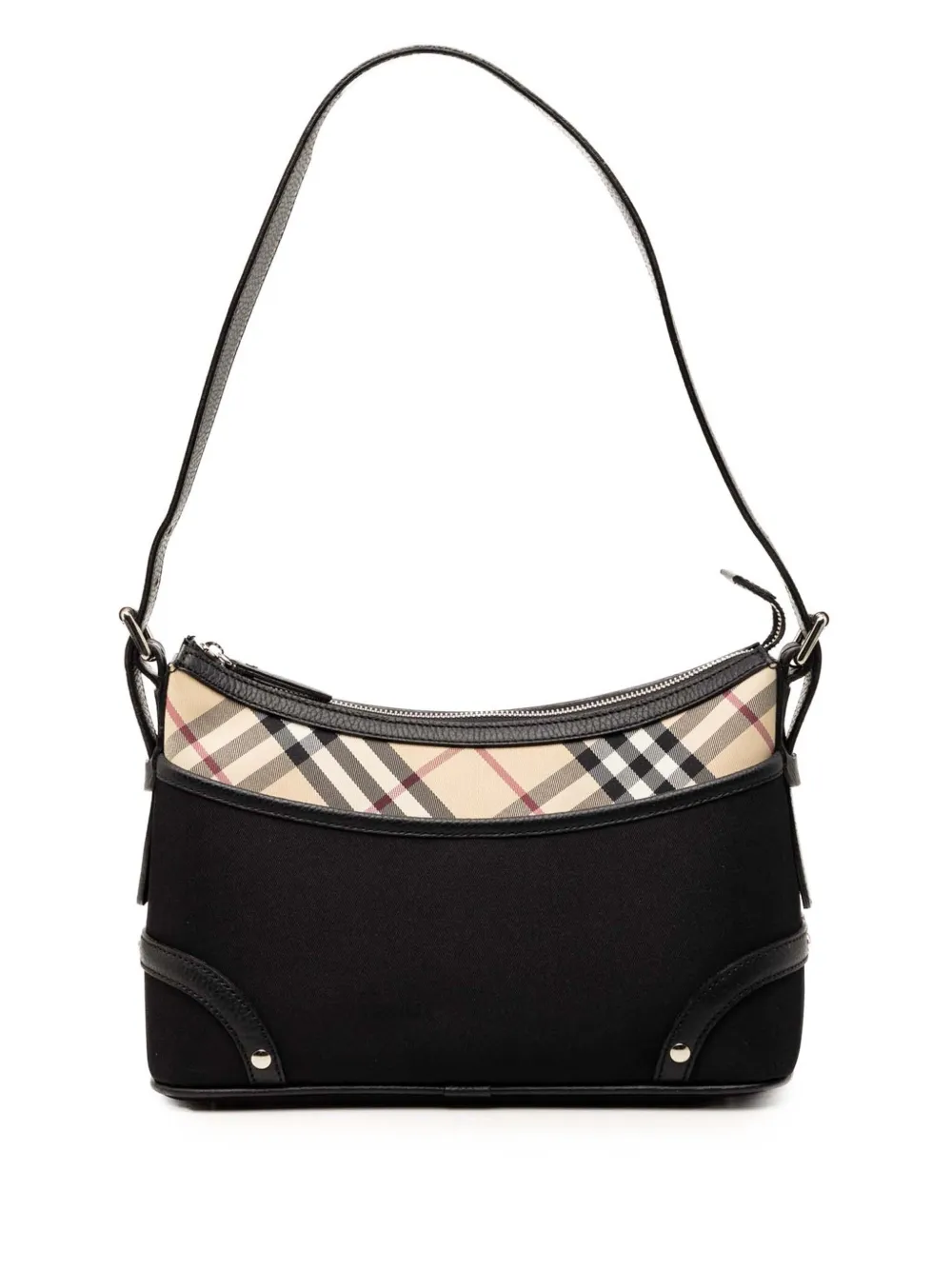 Burberry Pre-Owned Borsa a spalla Nova Check in tela 2000-2017 - Nero