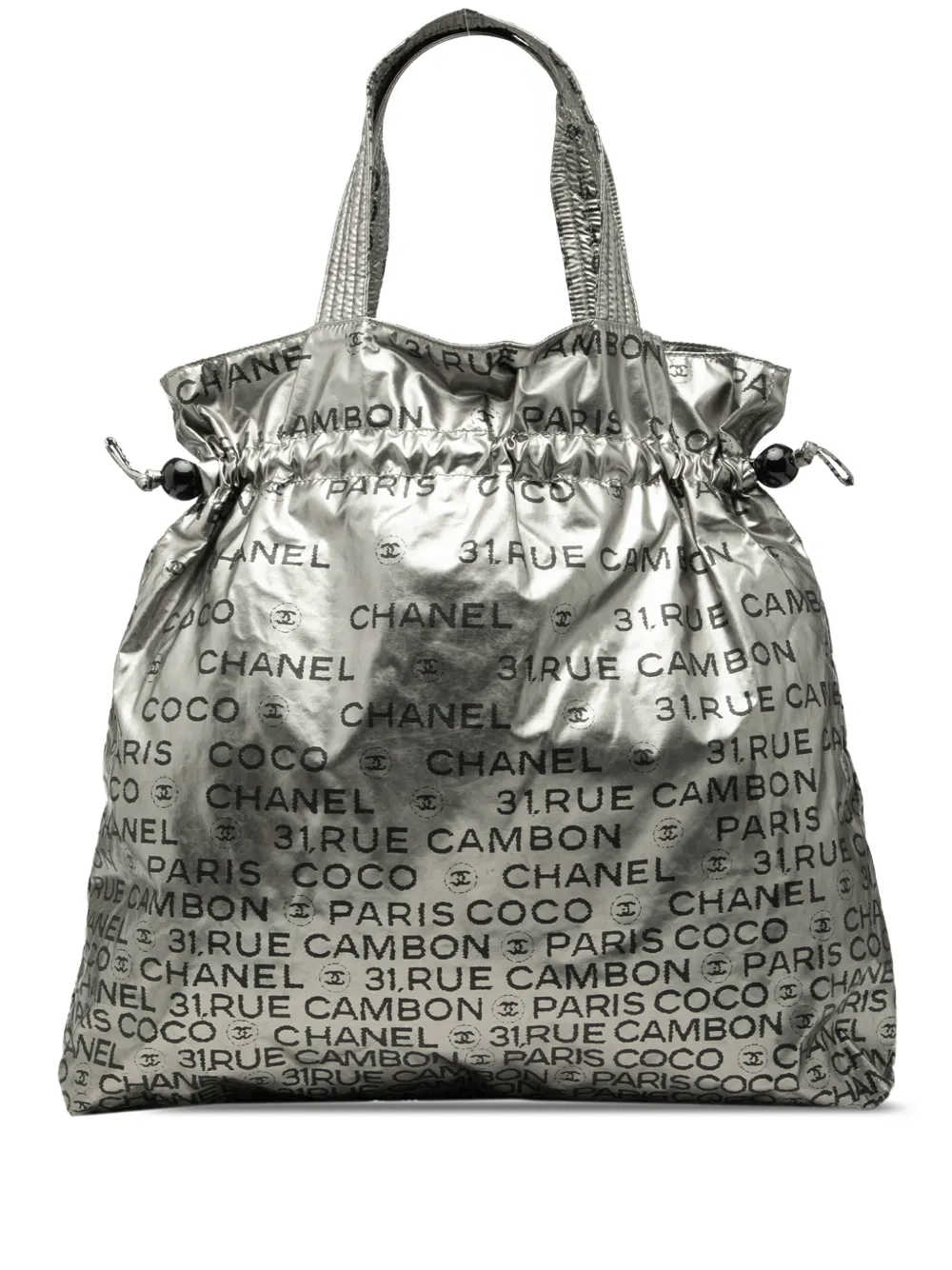 CHANEL Pre-Owned Borsa tote Nylon Unlimited con coulisse 2008-2009 - Argento