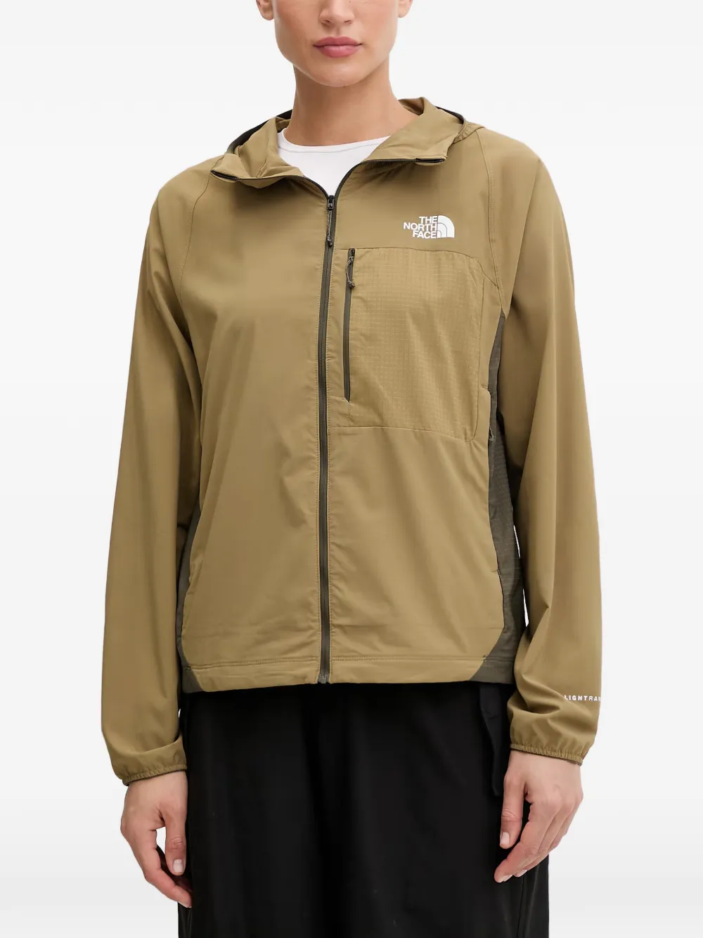 The North Face panelled hooded jacket Groen