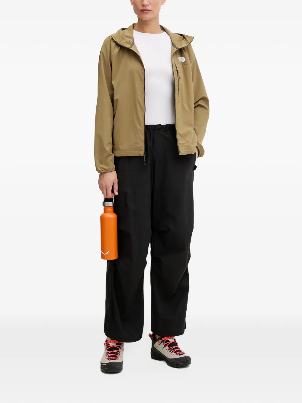 The North Face panelled hooded jacket Groen