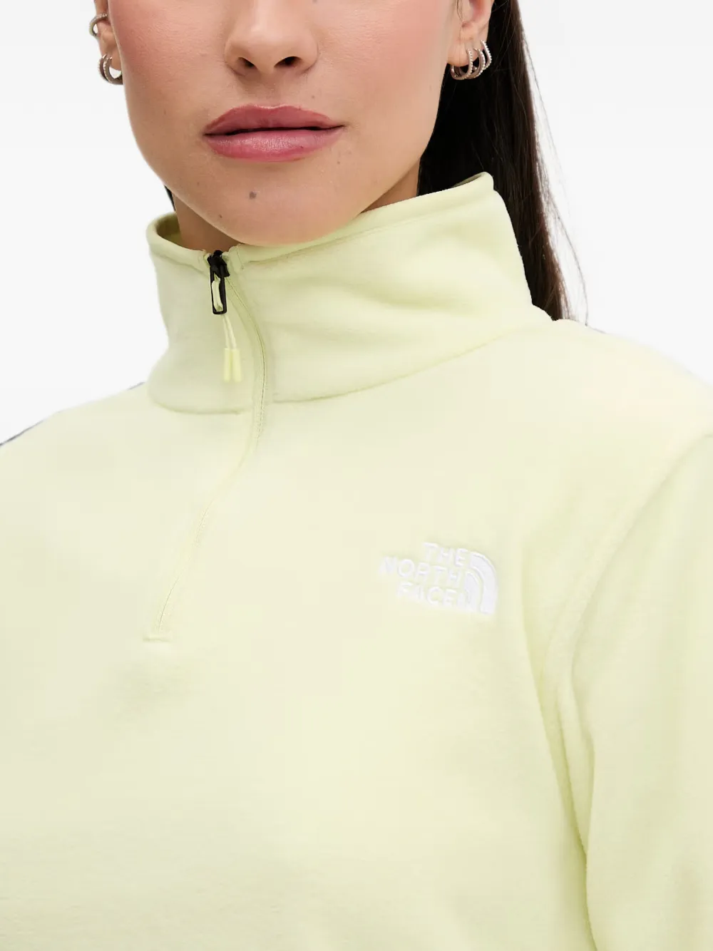 The North Face Glacier fleece sweater met kwartrits Geel