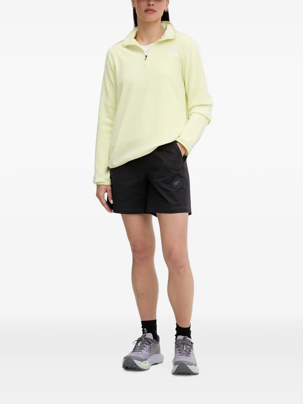 The North Face Glacier fleece sweater met kwartrits Geel