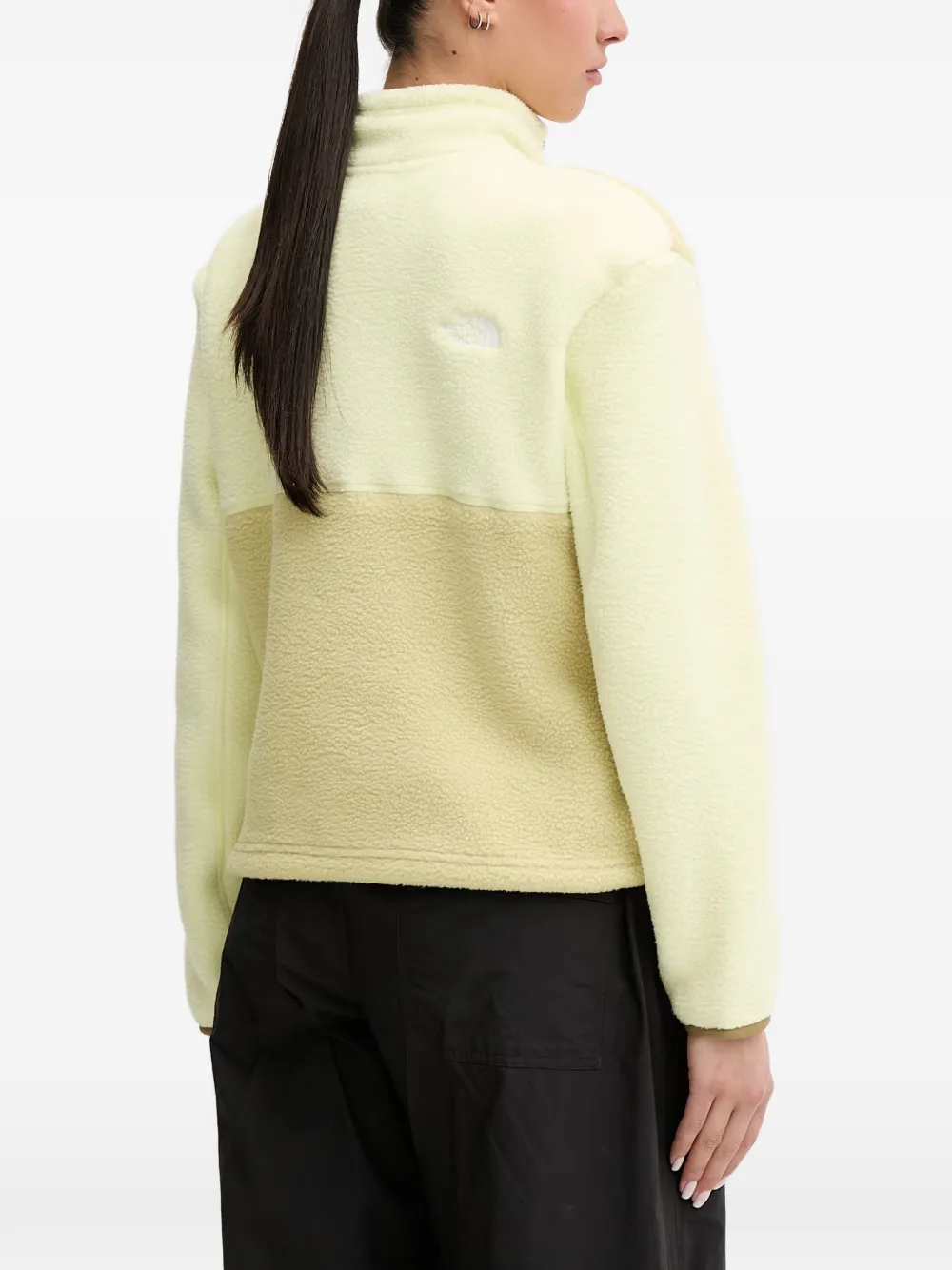 The North Face Sweater met fleece textuur en kwartrits Geel